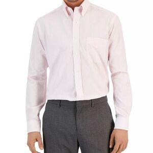 NEW CLUB ROOM PERFORMANCE REG FIT PINK WHITE STRIPE DRESS SHIRT. SZ 16.5 32/33